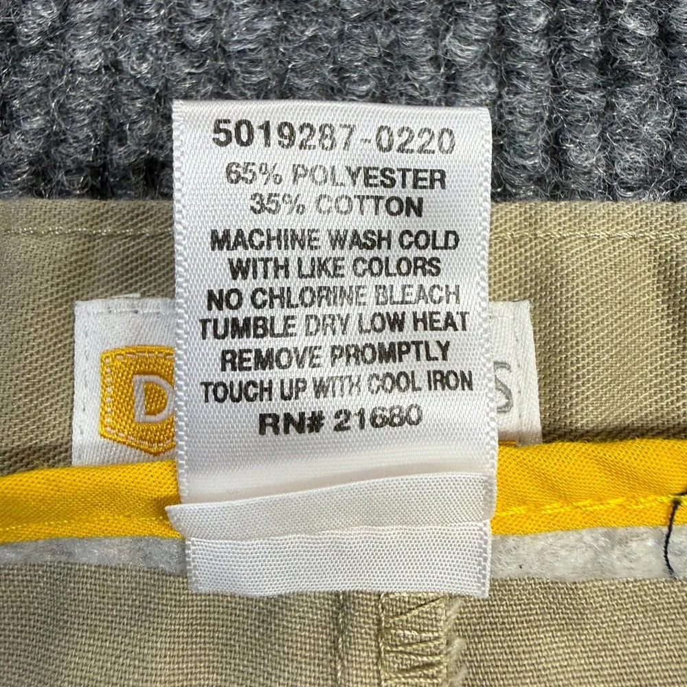 Dennis Uniform Mens Khaki Chino Short Tan 040720 Size 38 Cotton Blend Flat Front